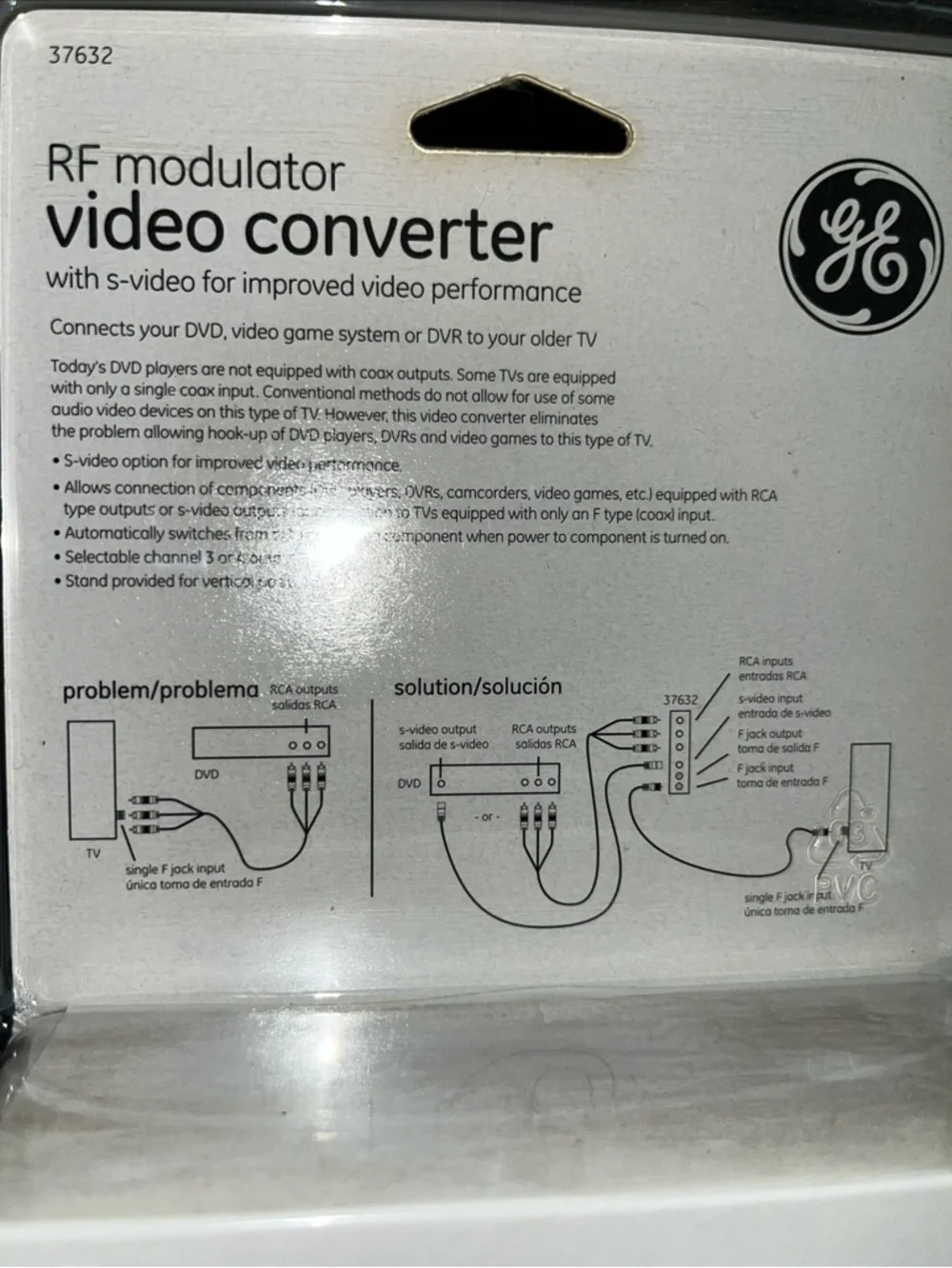 GE RF Modulator Video Converter 37632 NEW Factory Audio /Video & S-Video NEW!